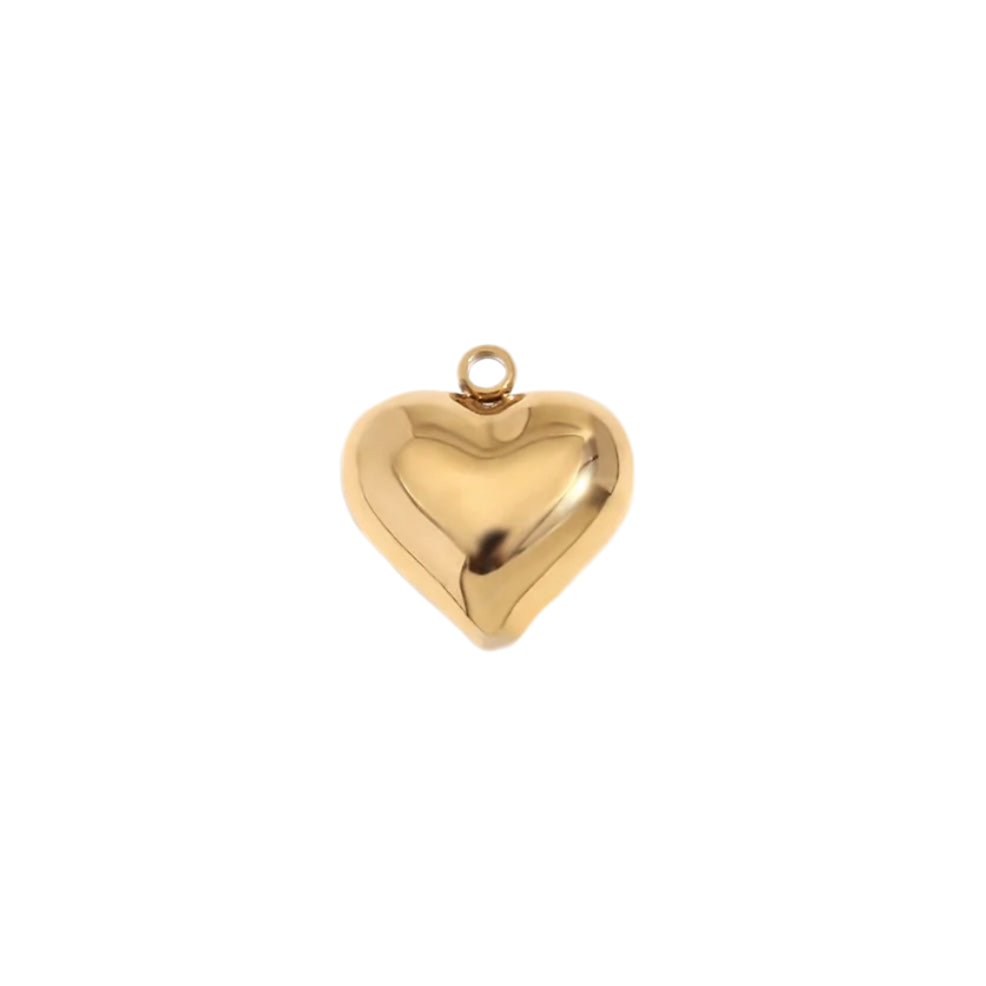 Heart charm - all gold