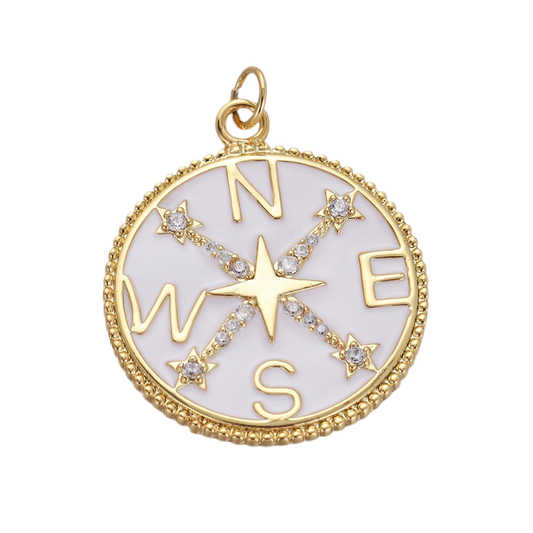 Compass - white charm