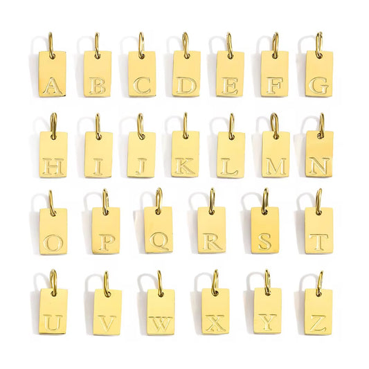 Alphabet - Gold square charms