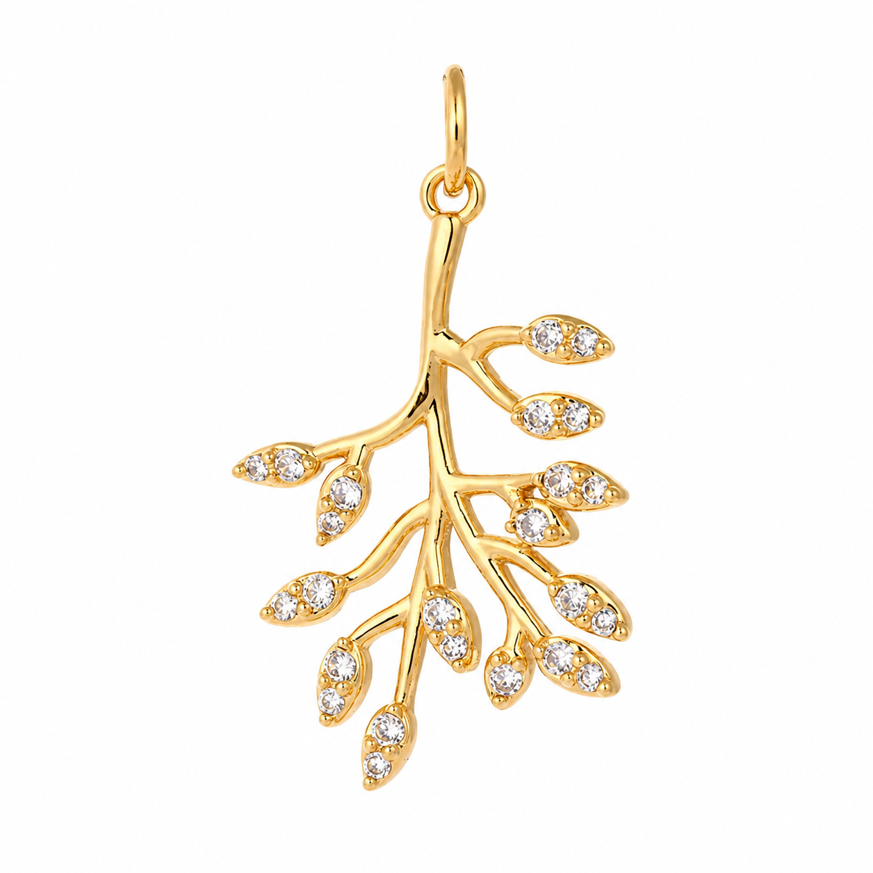 Leaf sparkle charm