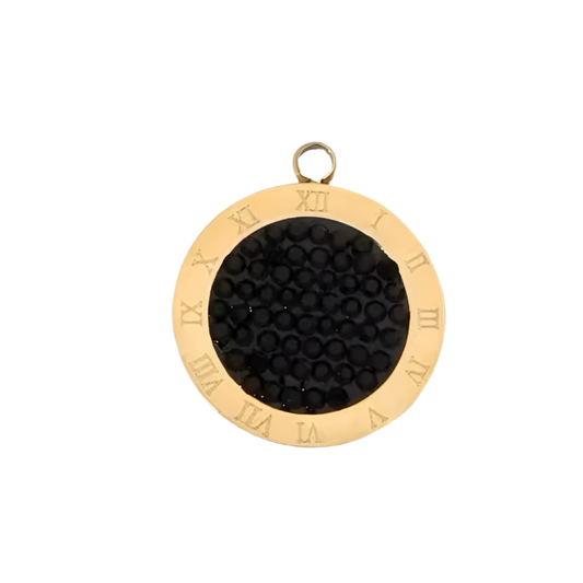 Numerical black sparkle Charm