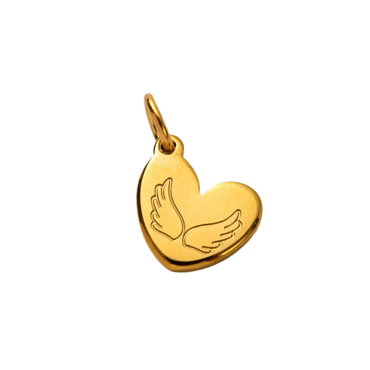 Heart angel wings charm