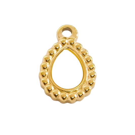 Teardrop white charm