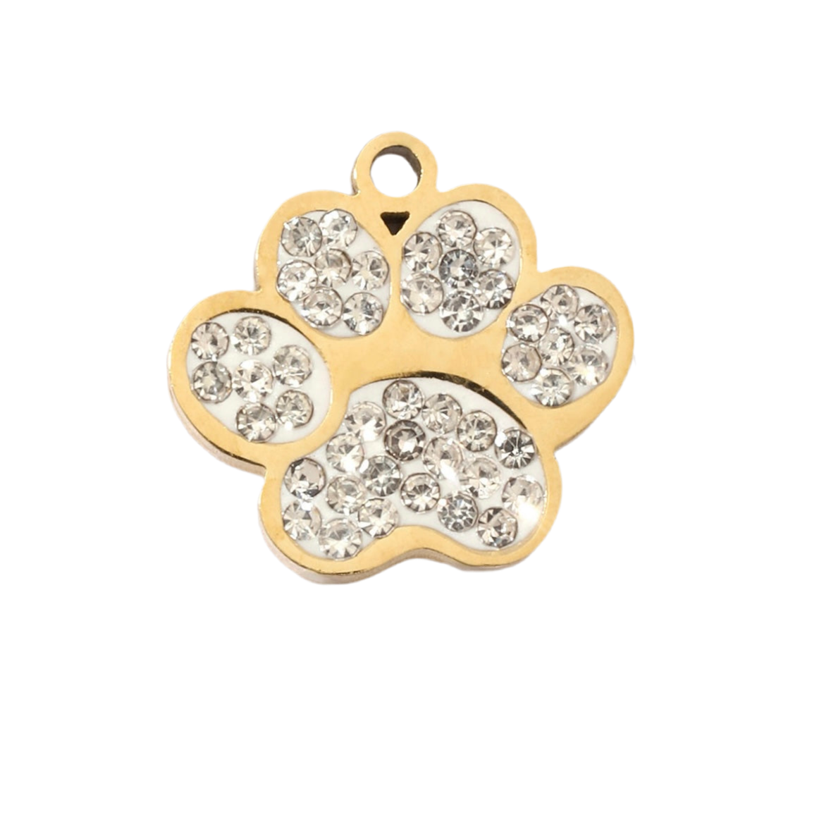Paw print clear rhinestone charm