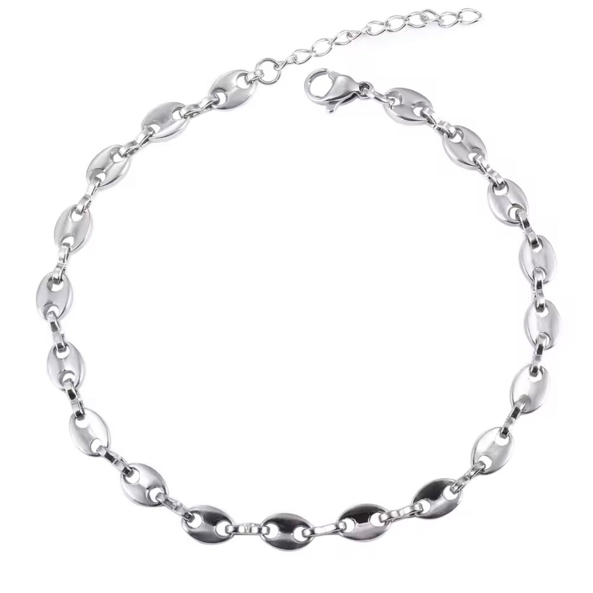 Bean link bracelet