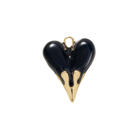 Black and gold heart charm
