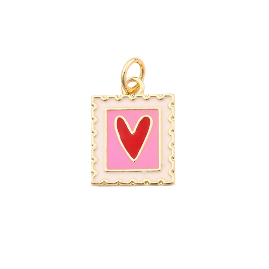 Heart stamp charm