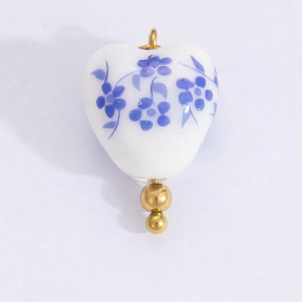 Painted blue heart charm