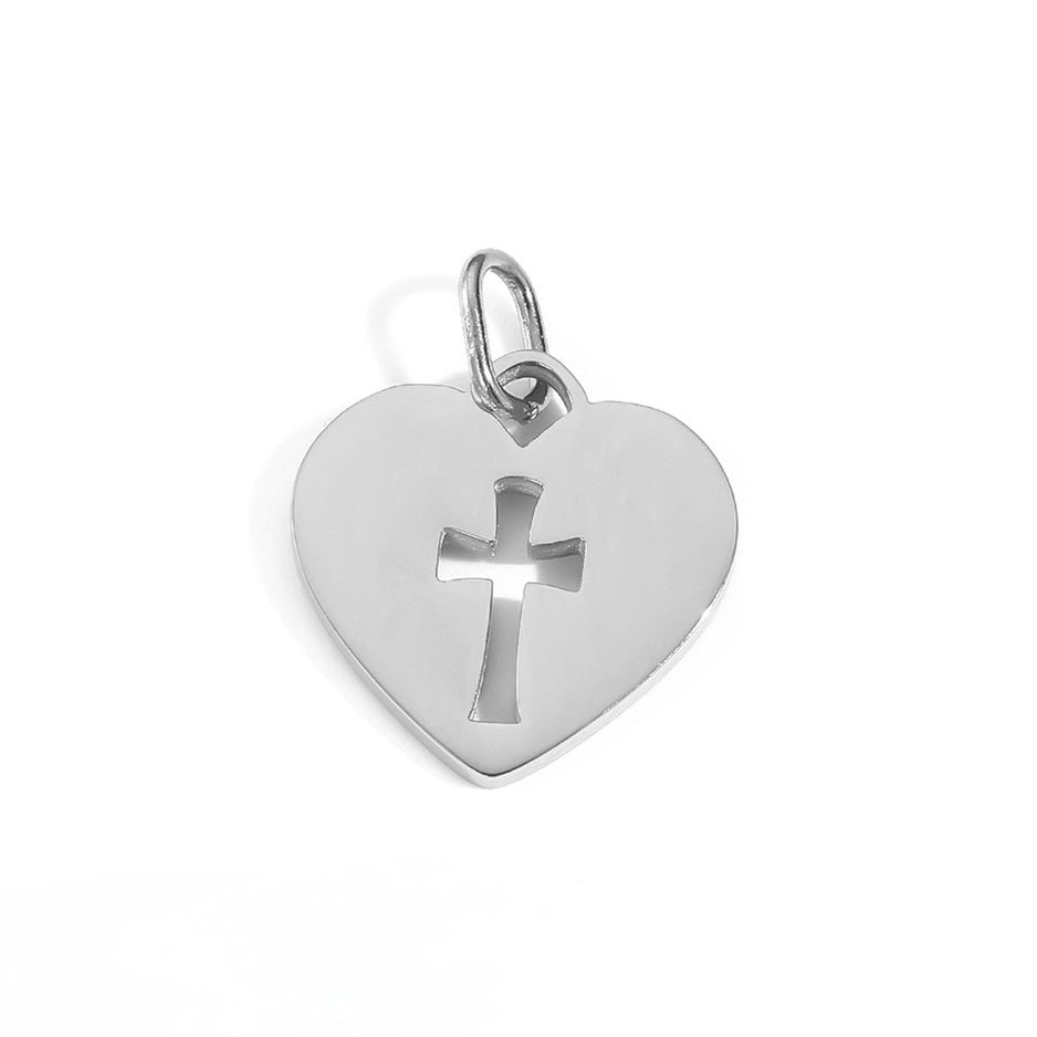 Cross circular cut out Charm