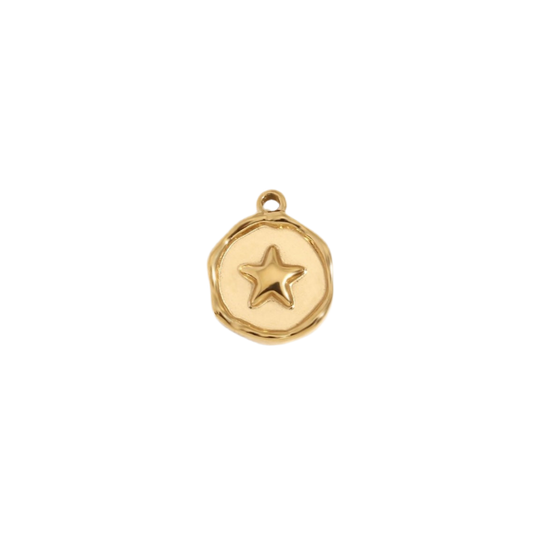 Star all gold circular Charm