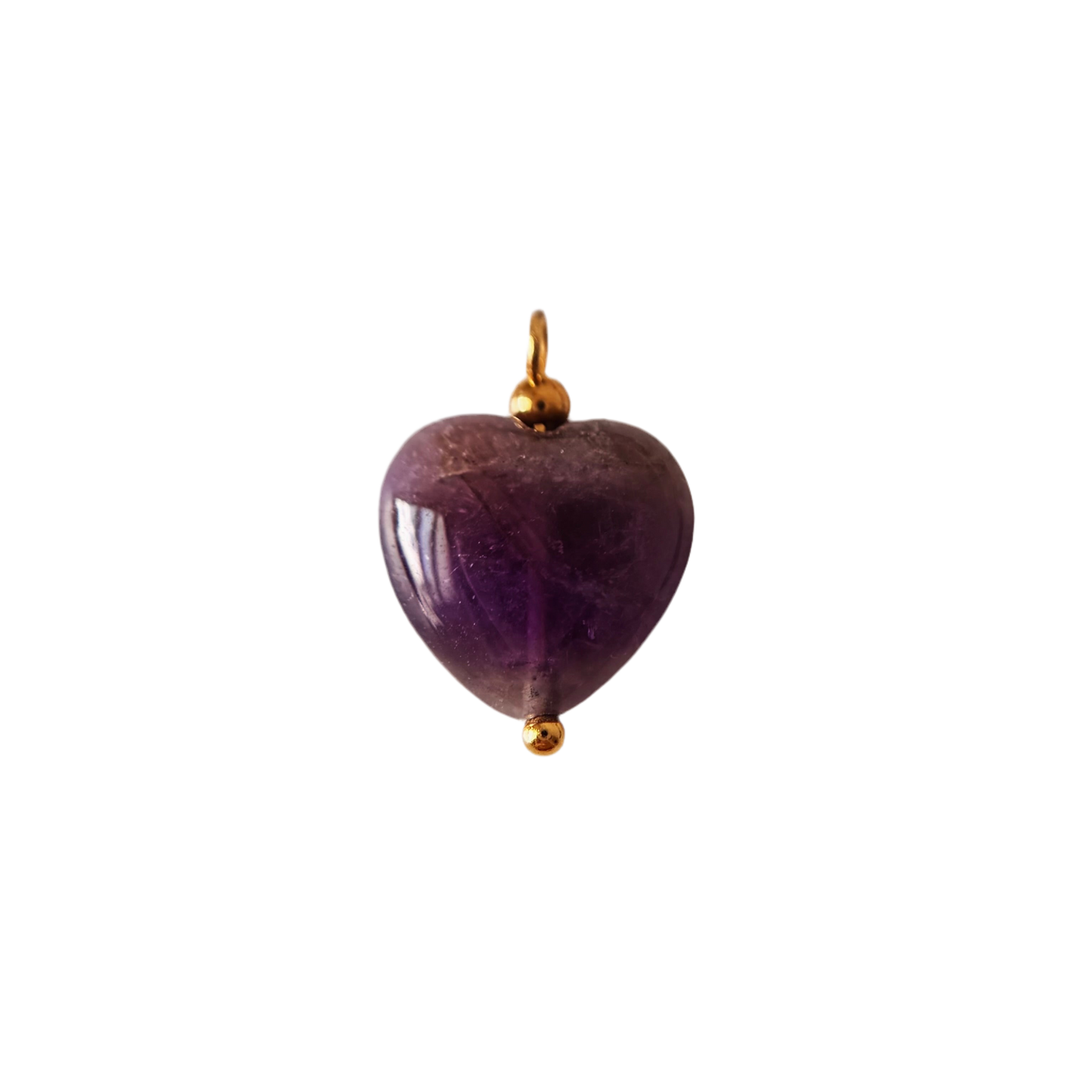 Purple glass heart Charm