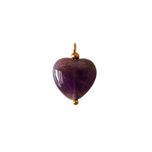 Purple glass heart Charm