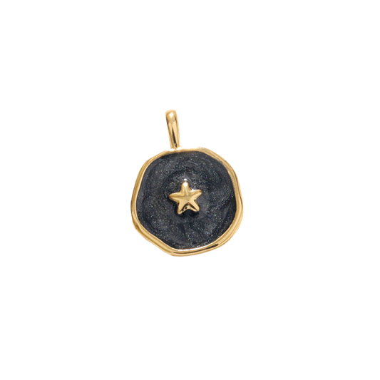 Star black circular Charm