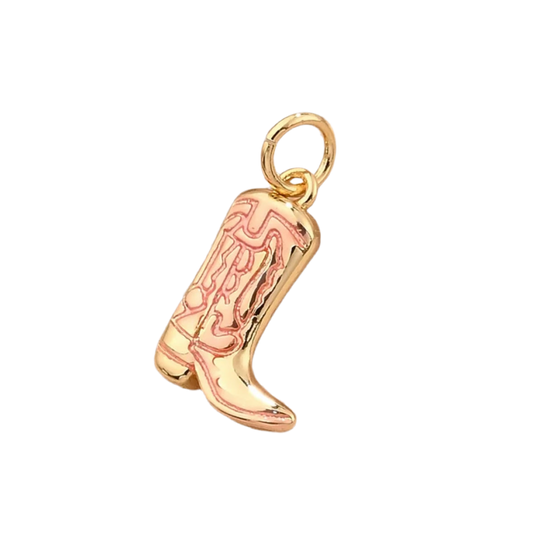 Cowboy boot pink charm