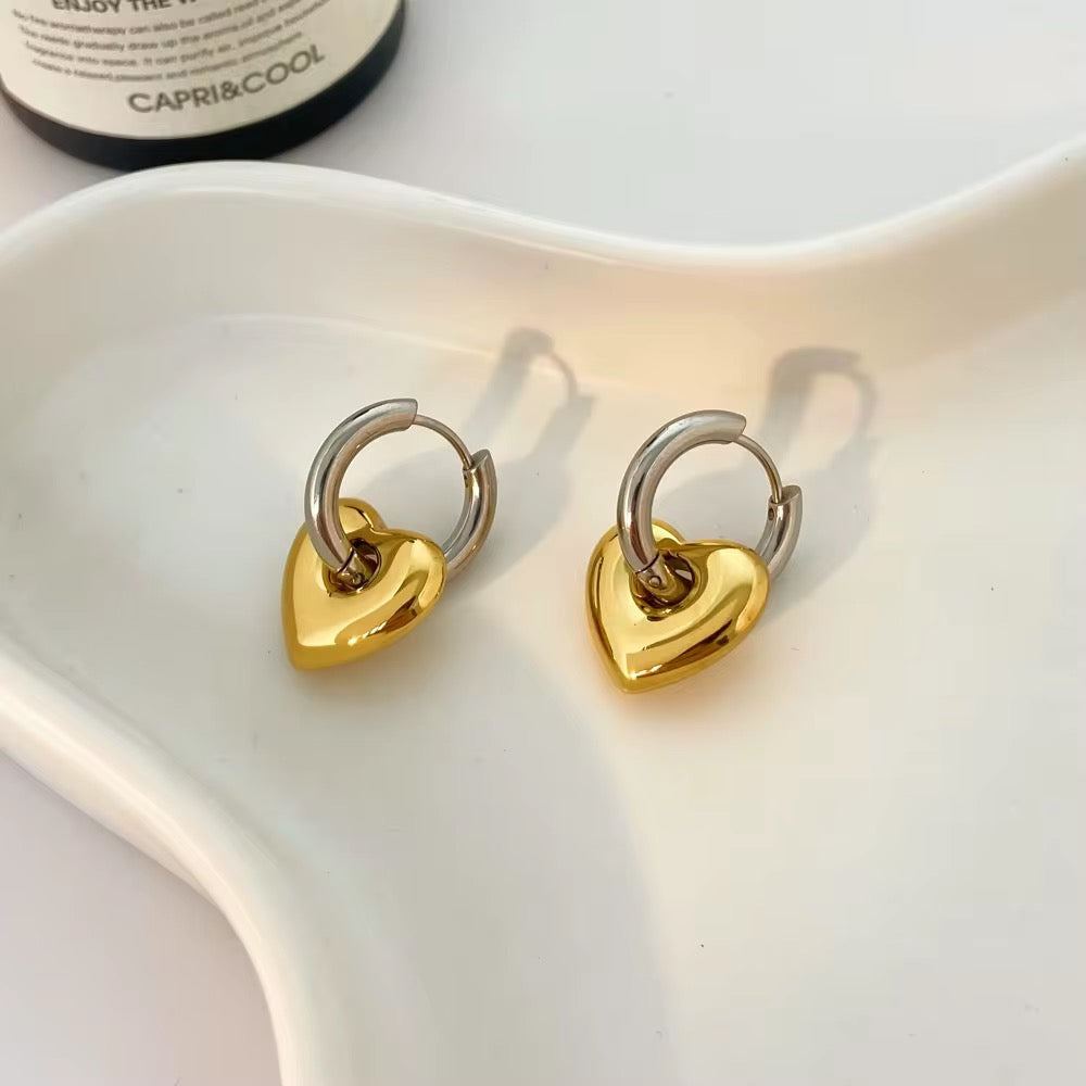 Double dip heart earrings