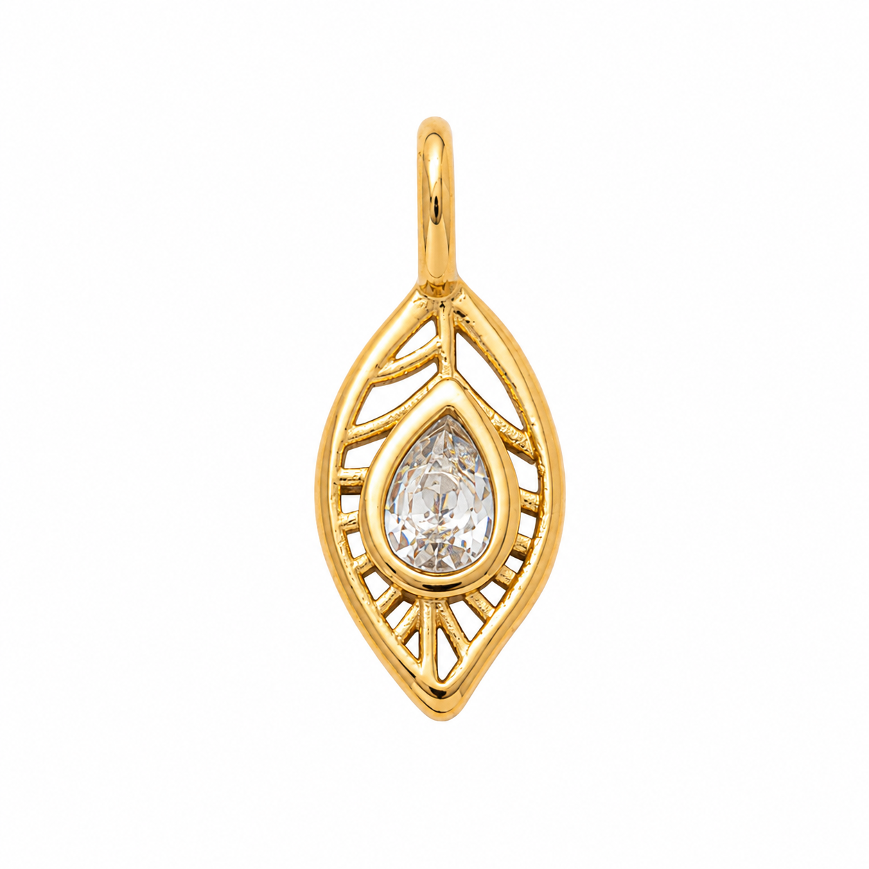 Feather gem charm