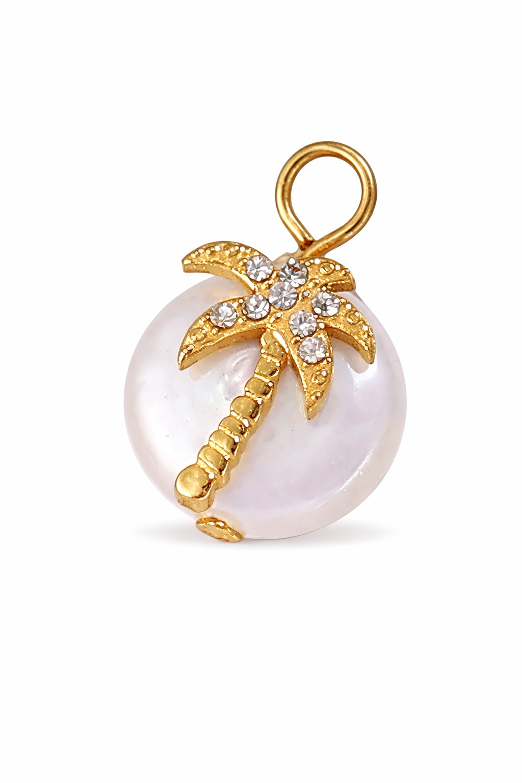 Palm tree white circular Charm