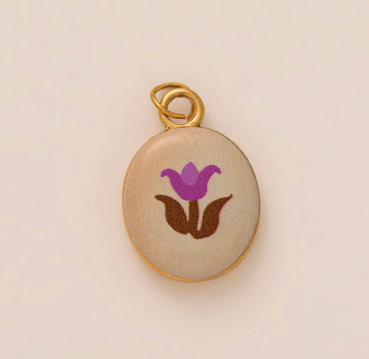 Painted vintage flower charm