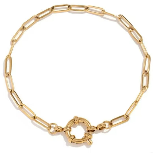 Paper clip charm bracelet