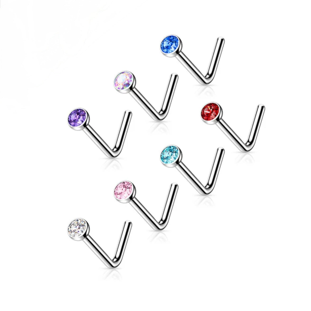 Nostril Stud with Press Fit Gem