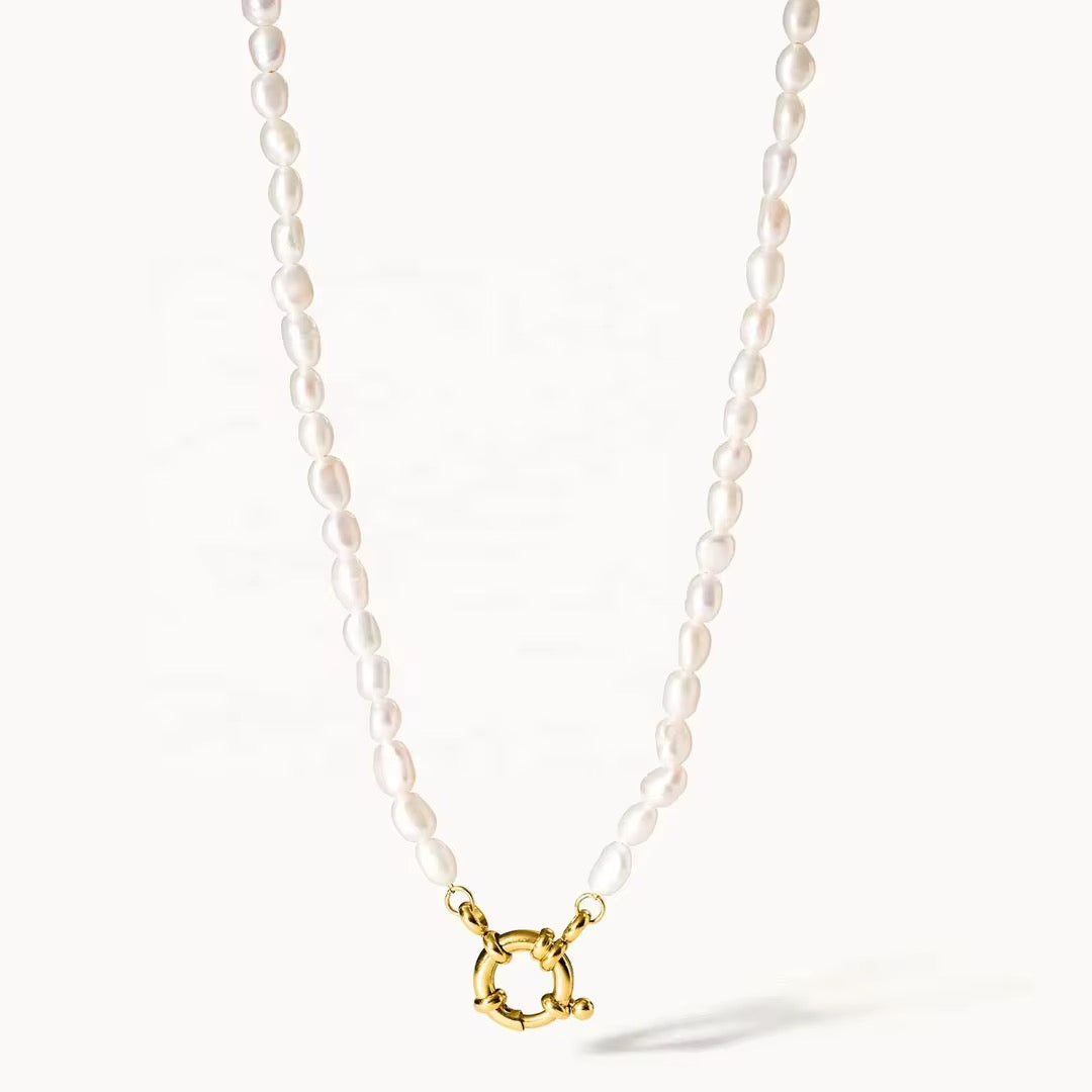 Pearl charm necklace