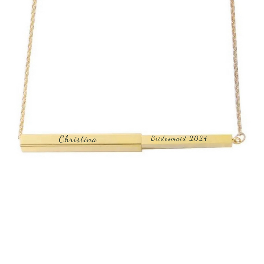 Personalized hidden text necklace (horizontal)