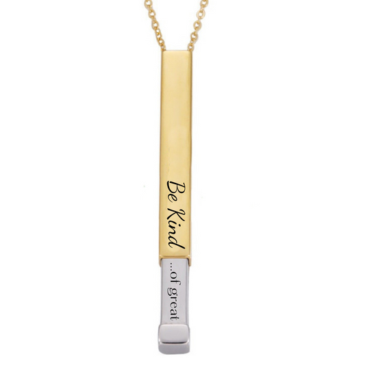 Personalized hidden text necklace - vertical