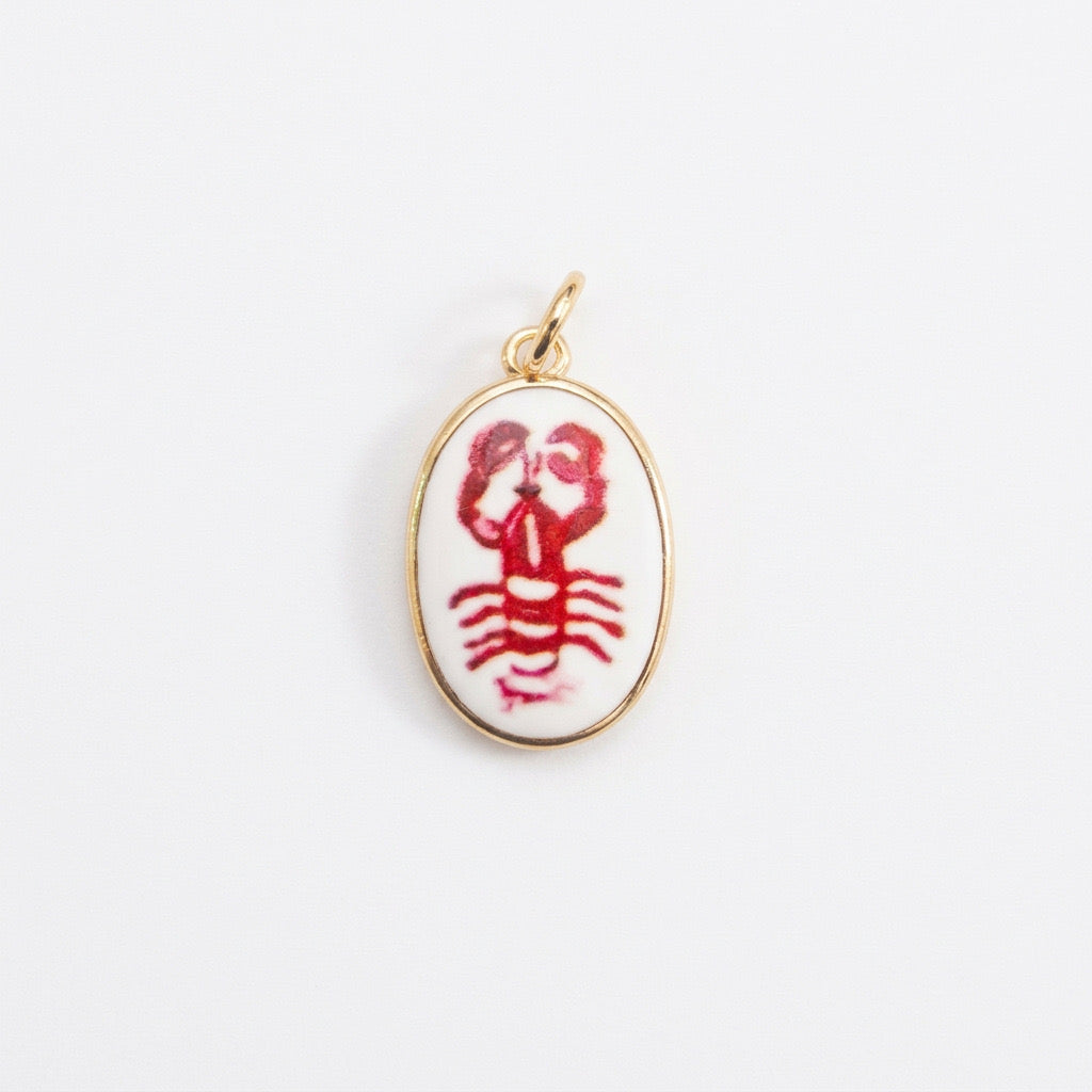 Painted lobster charm
