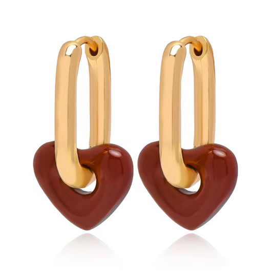 Cherry hoop earrings