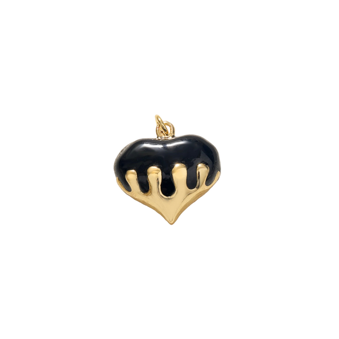 Black and gold heart charm