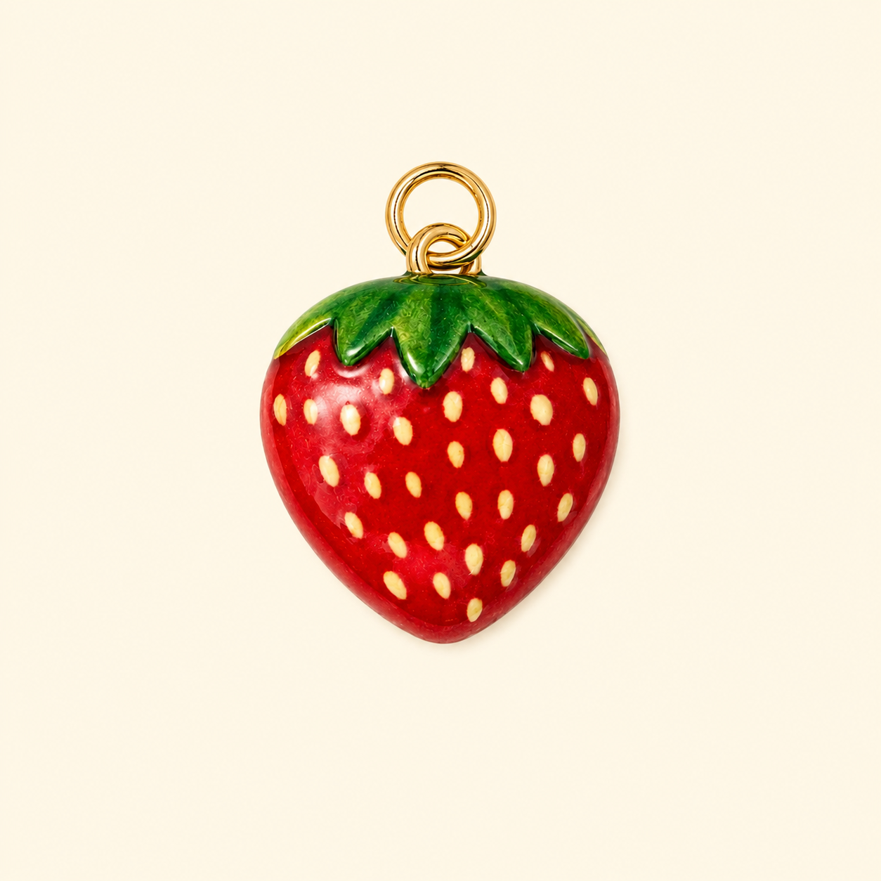 Painted strawberry charm