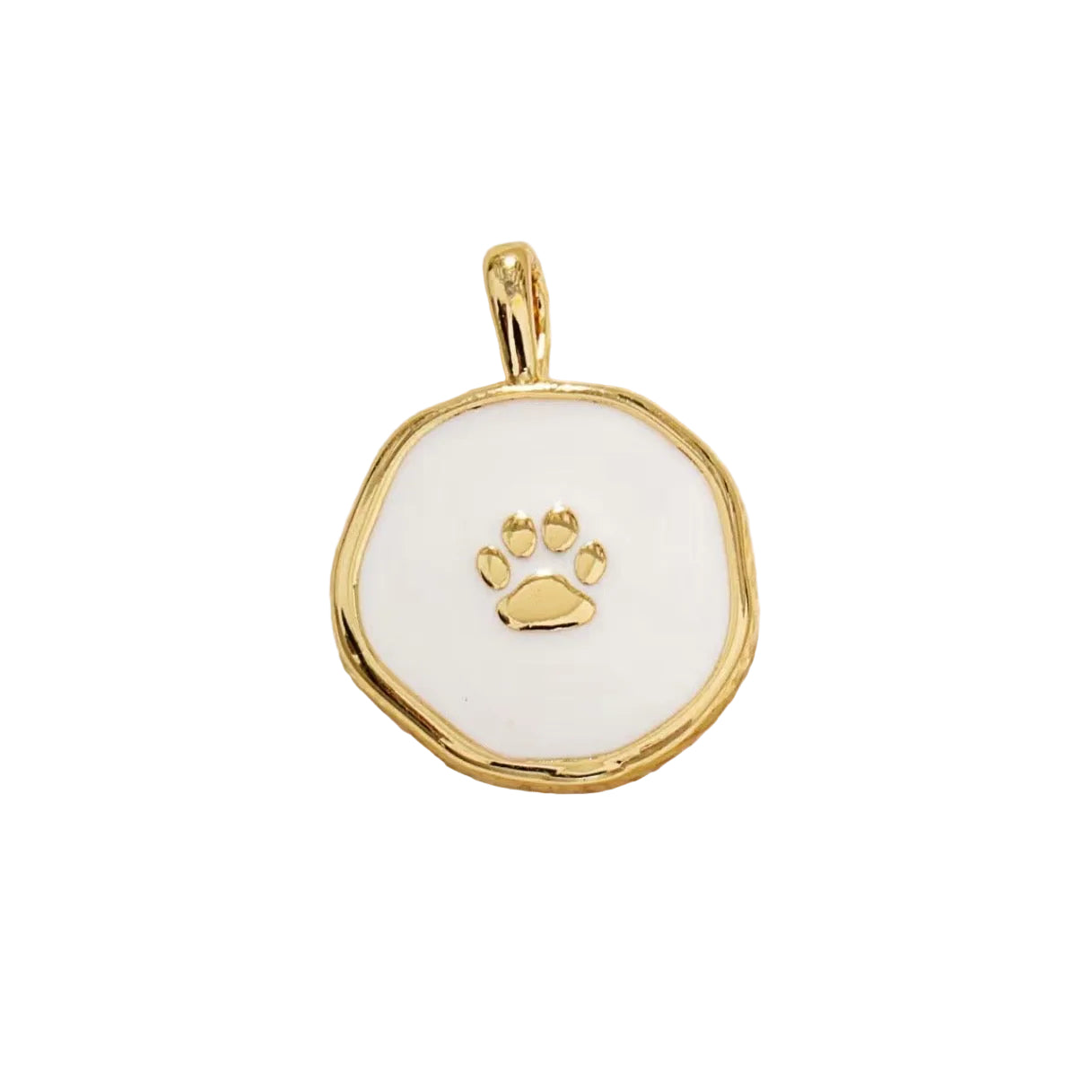Paw print circular charm