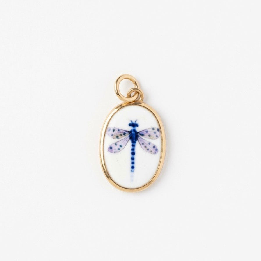 Painted dragonfly charm
