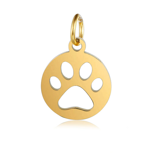 Paw print cut out paw circular charm