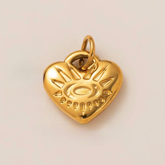 Heart sunburst charm