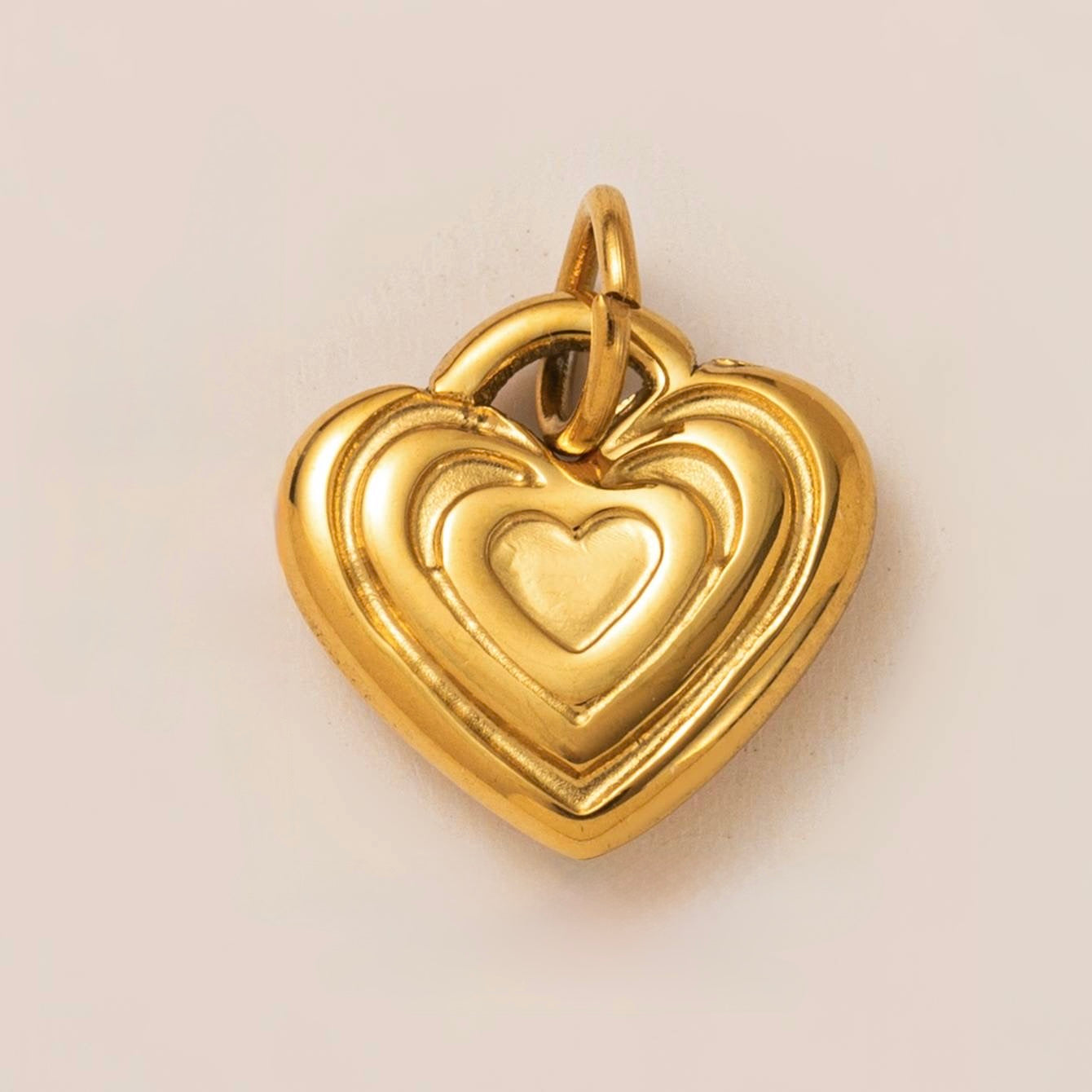Heart small ridged charm