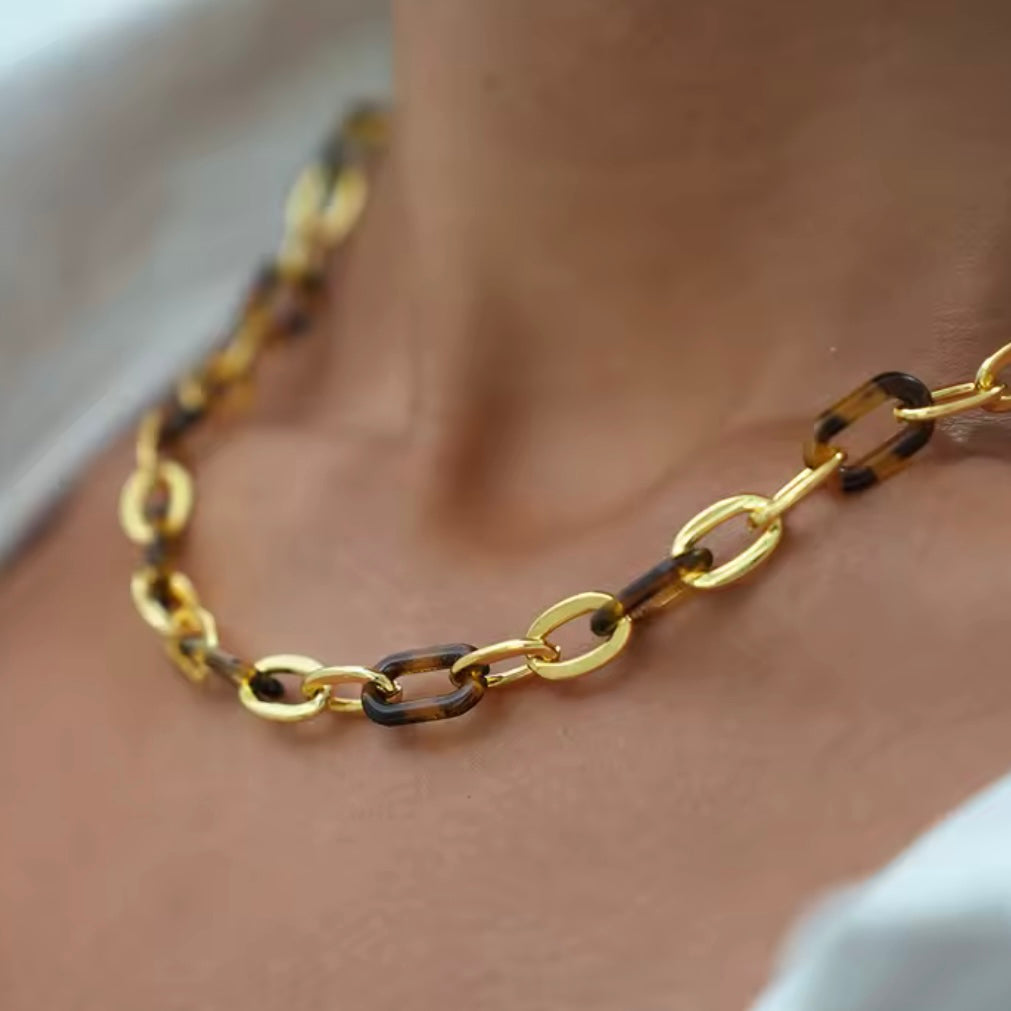 Tortoise paperclip Necklace