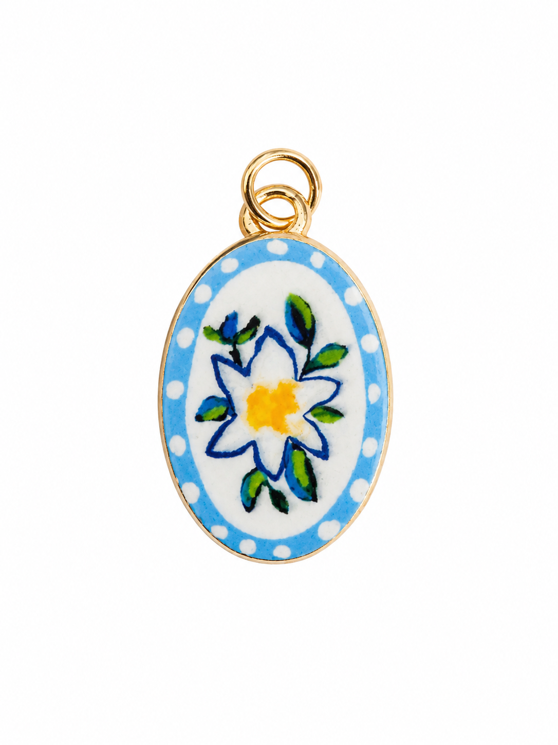 Painted blue framed flower