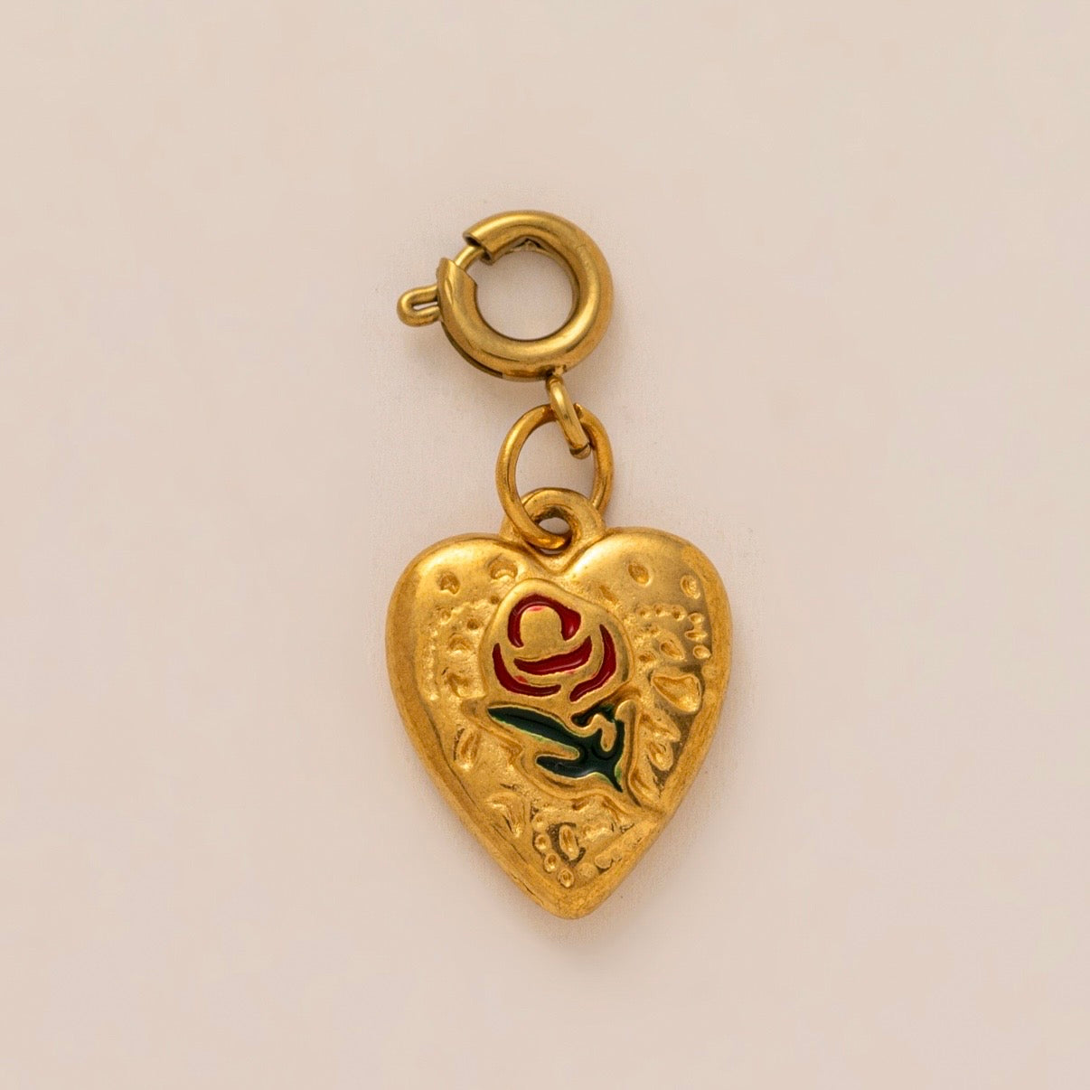 Heart with flower charm