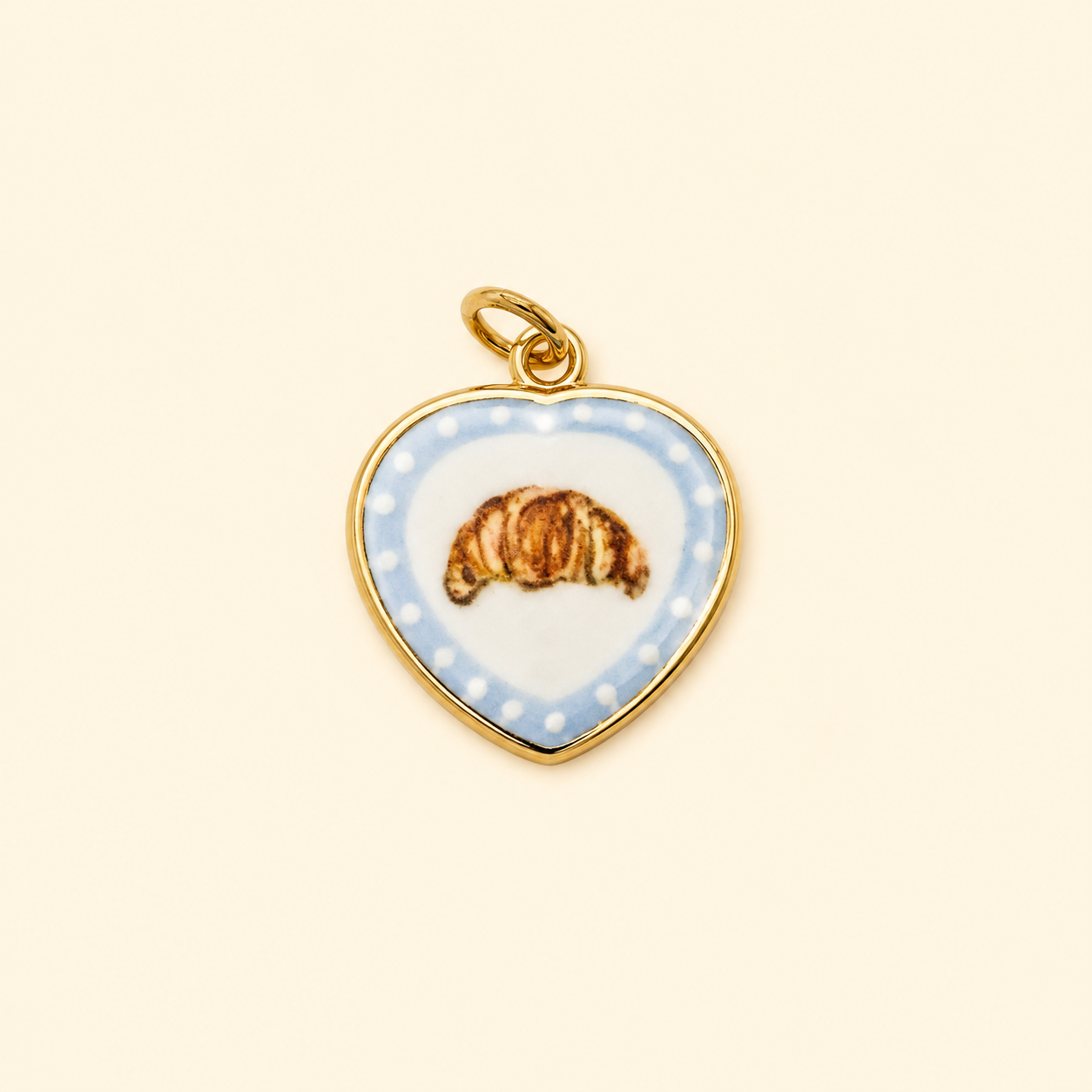 Painted Croissant charm