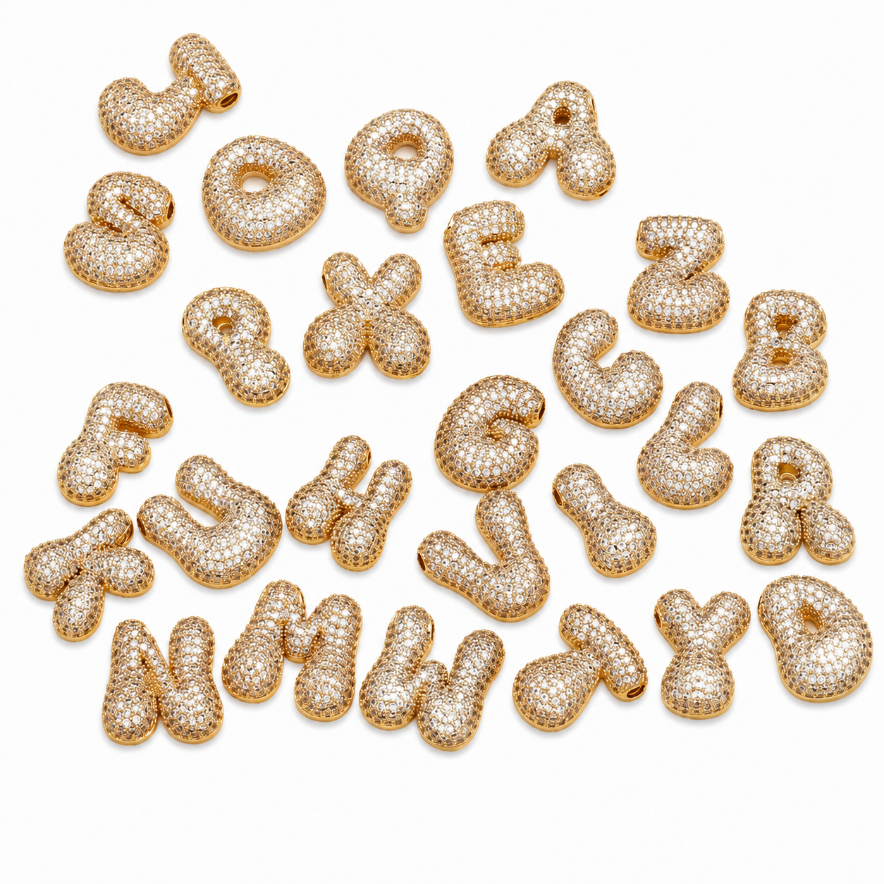 Alphabet Large Sparkle bubble letters