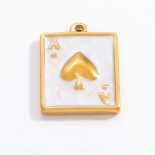 Ace of hearts gold charm