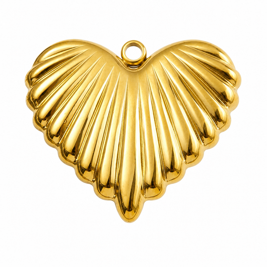 Heart ridged large charm