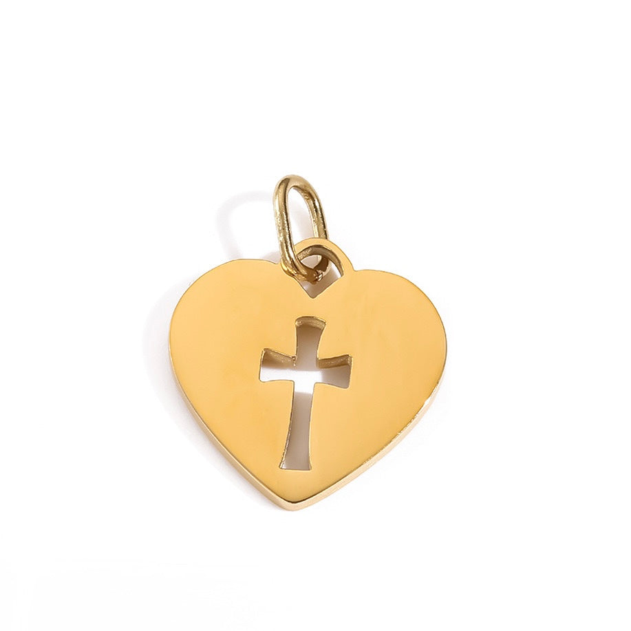 Cross circular cut out Charm