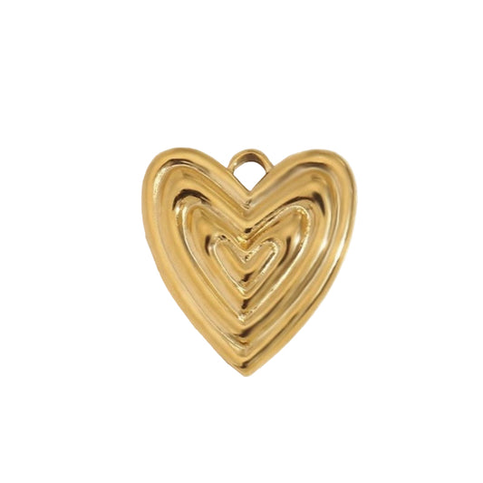 Heart ridged charm