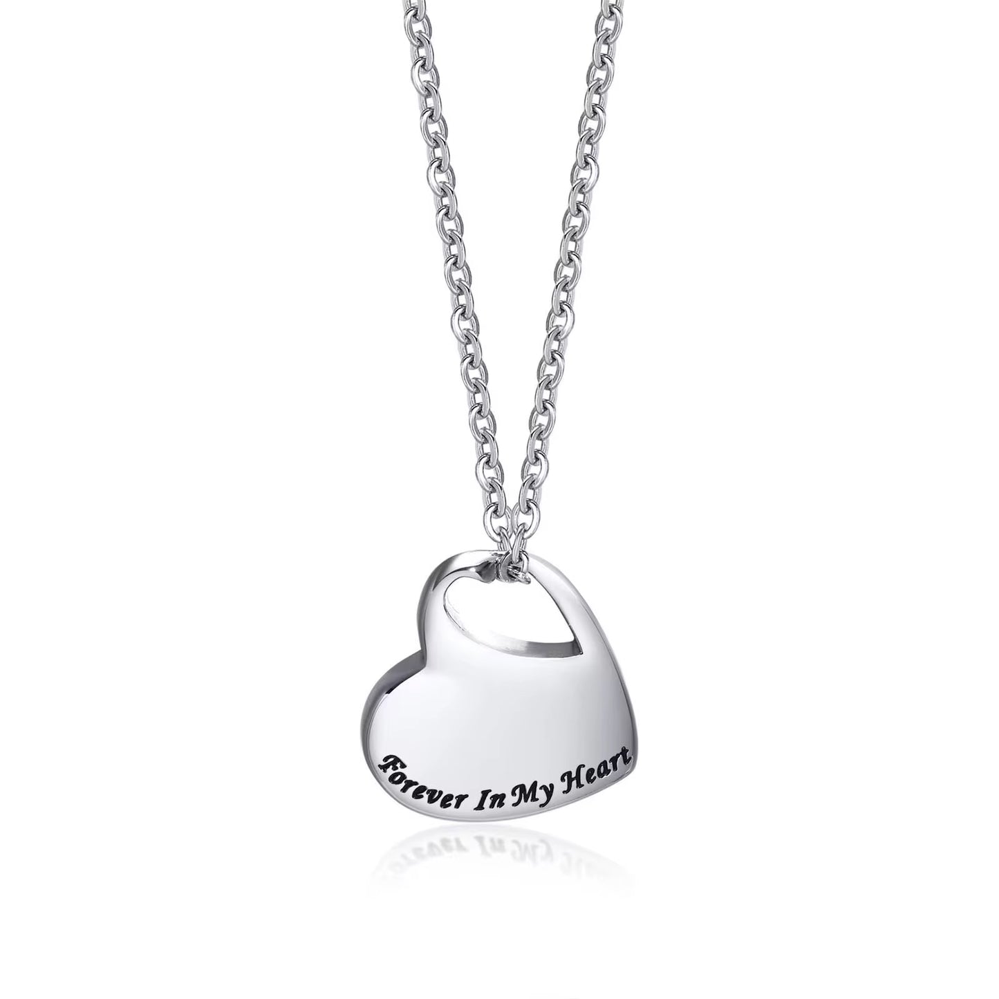 Urn heart Necklace with cut out teardrop