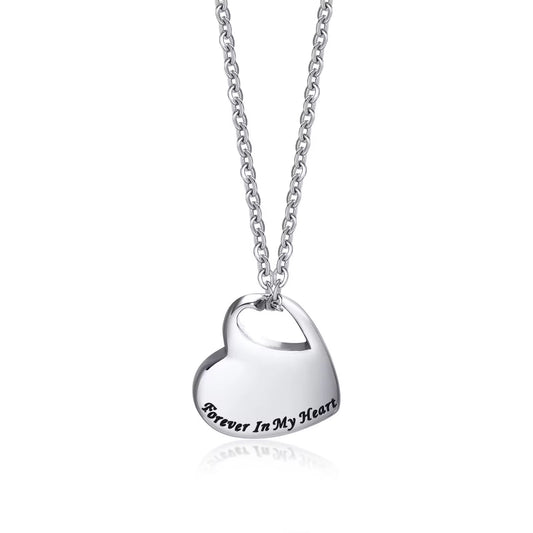 Urn heart Necklace with cut out teardrop