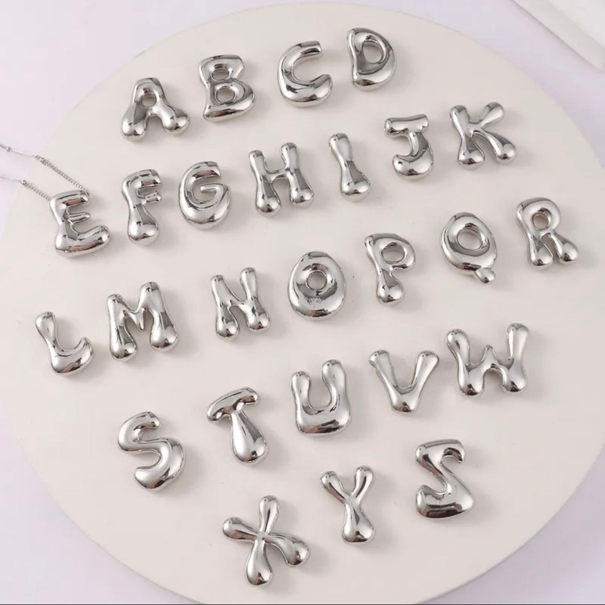 Alphabet Large bubble letters -  silver