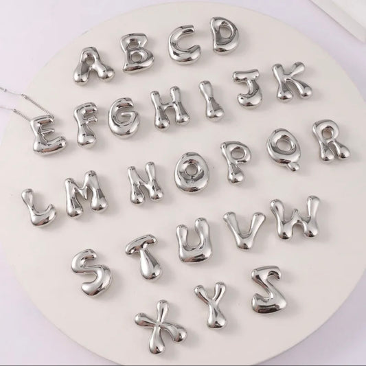 Alphabet Large bubble letters -  silver