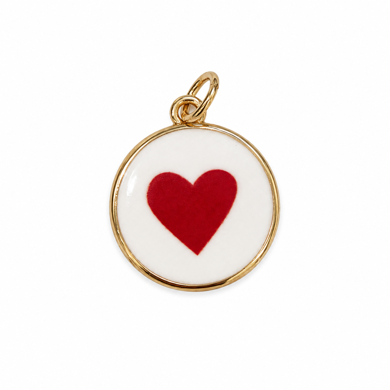 Painted red heart charm